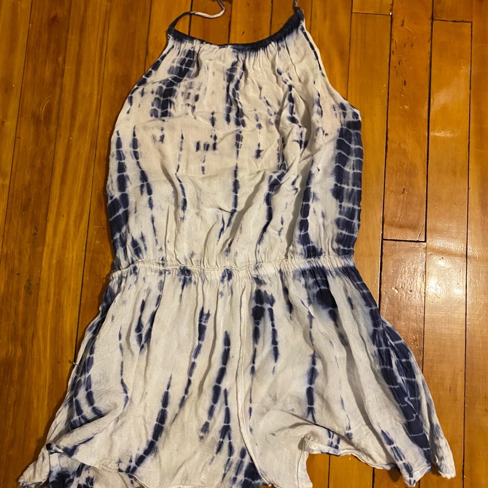 Blue and white tie dye romper Sz: Medium